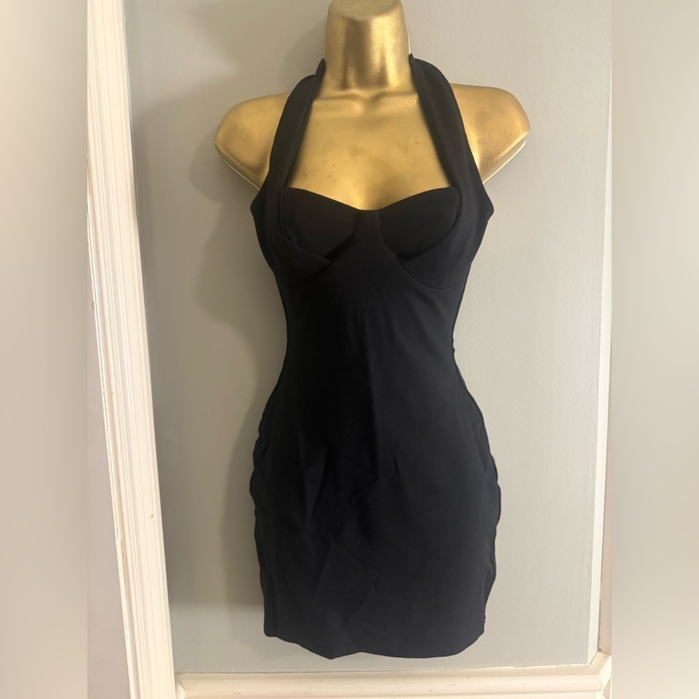 Lovers and Friends Black Halter Bodycon Mini Dress XXS
